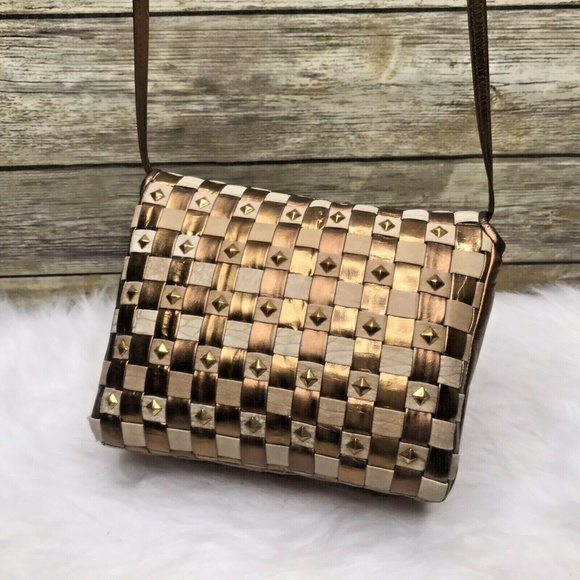 Vntg Very Special Things Metallic Woven Purse - Picture 5 of 12